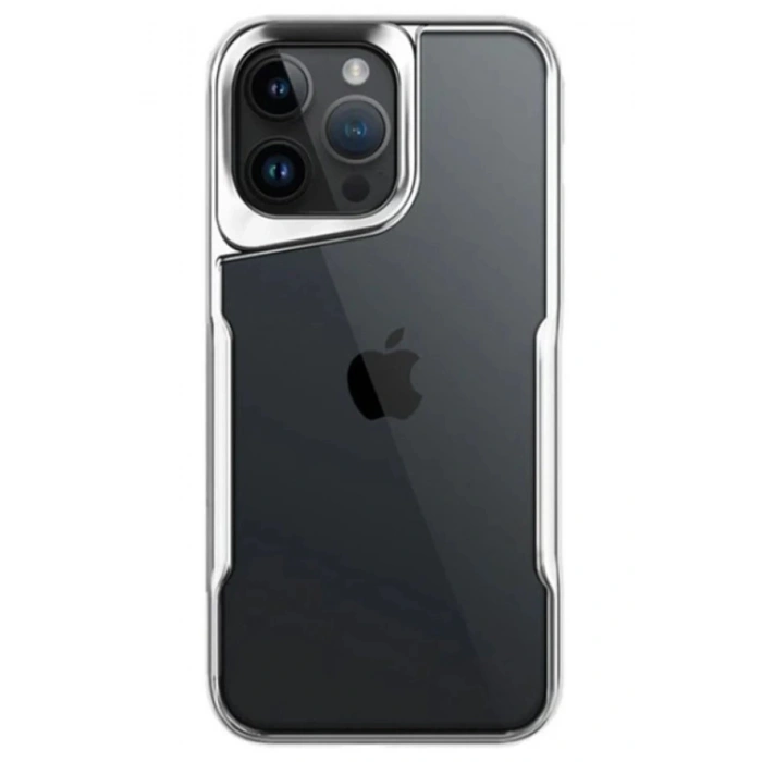 Durukar®  iPhone 15 Pro Max Kılıf Boyi Silikon Kapak - Gümüş