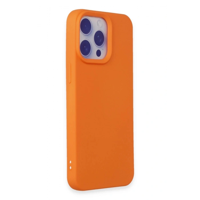 Durukar®  iPhone 15 Pro Max Kılıf Nano içi Kadife Silikon - Turuncu