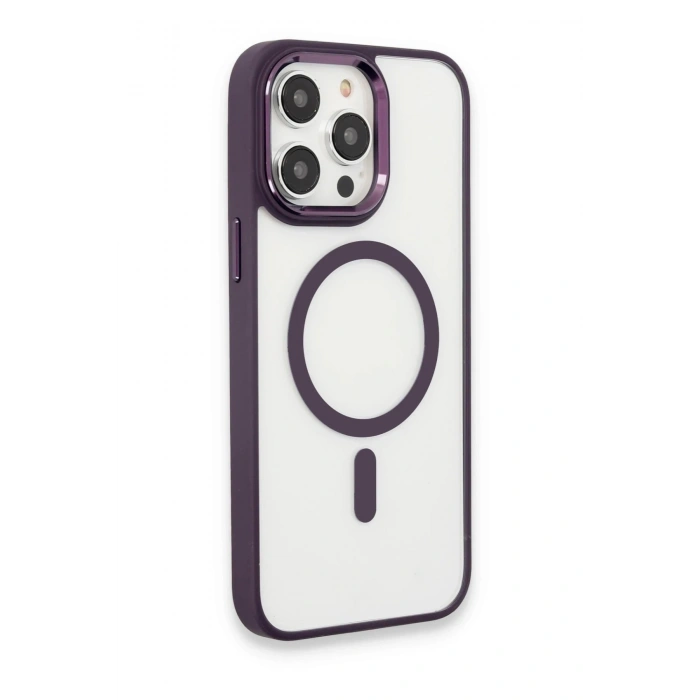 Durukar®  iPhone 15 Pro Max Kılıf Room Magneticsafe Silikon - Derin Mor