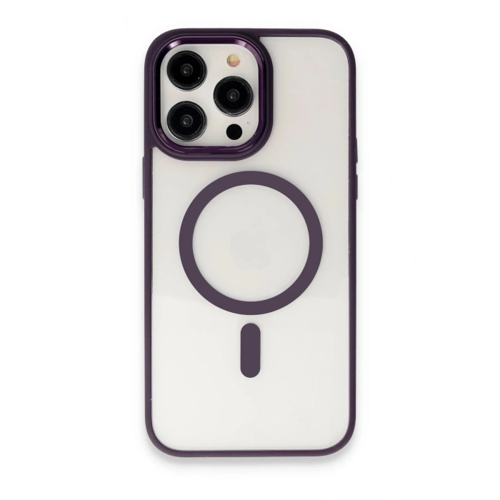 Durukar®  iPhone 15 Pro Max Kılıf Room Magneticsafe Silikon - Derin Mor