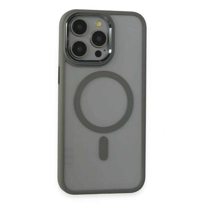 Durukar®  iPhone 15 Pro Max Kılıf Room Magneticsafe Silikon - Gri