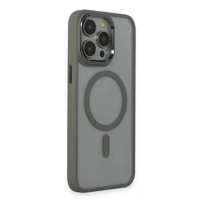 Durukar®  iPhone 15 Pro Max Kılıf Room Magneticsafe Silikon - Gri