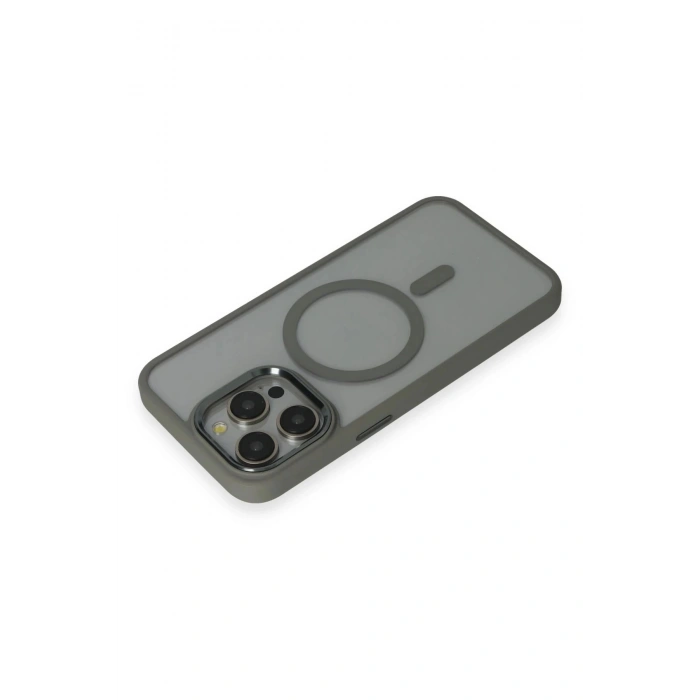 Durukar®  iPhone 15 Pro Max Kılıf Room Magneticsafe Silikon - Gri