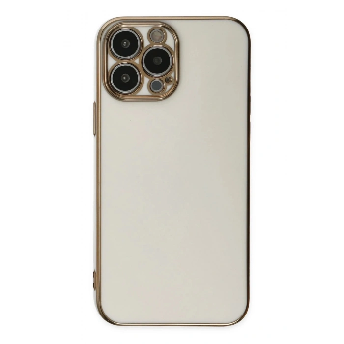 Durukar®  iPhone 15 Pro Max Kılıf Volet Silikon - Beyaz