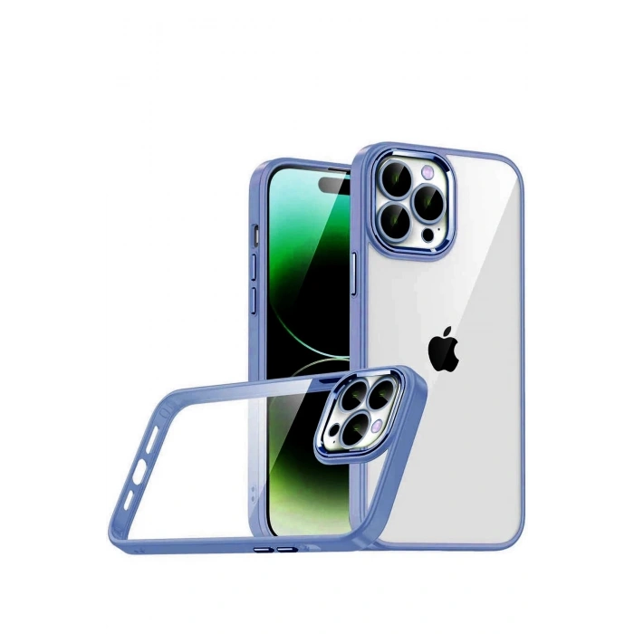 Durukar®   iPhone 15 Pro Max  Lensli Silikon - Açık Mavi