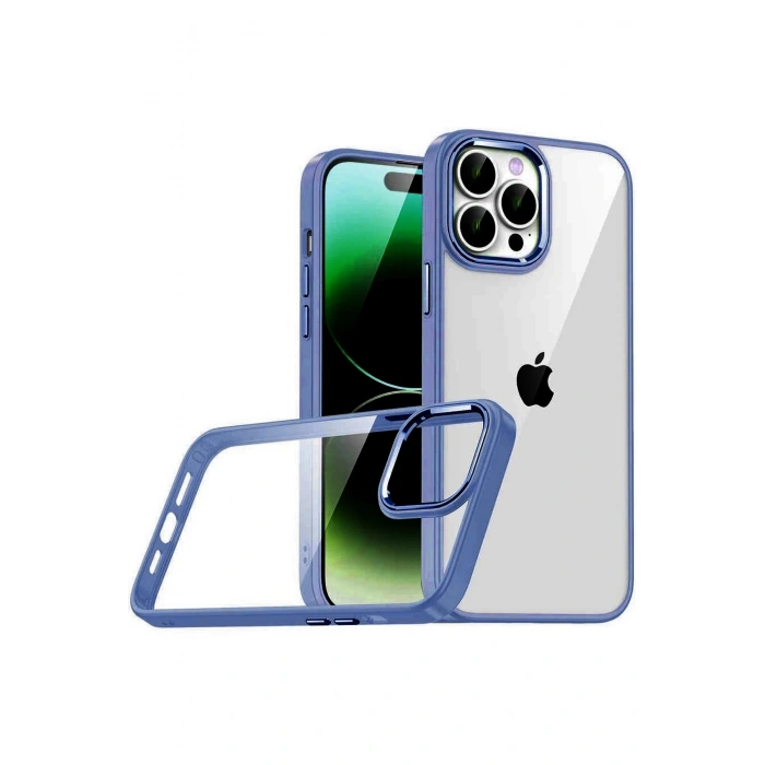 Durukar®   iPhone 15 Pro Max  Lensli Silikon - Lacivert