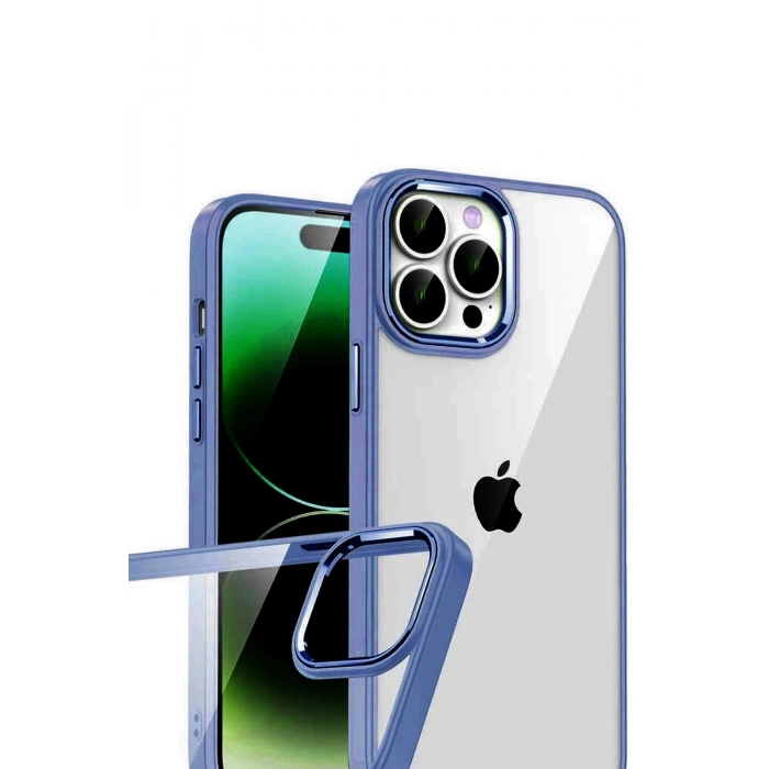 Durukar®   iPhone 15 Pro Max  Lensli Silikon - Lacivert