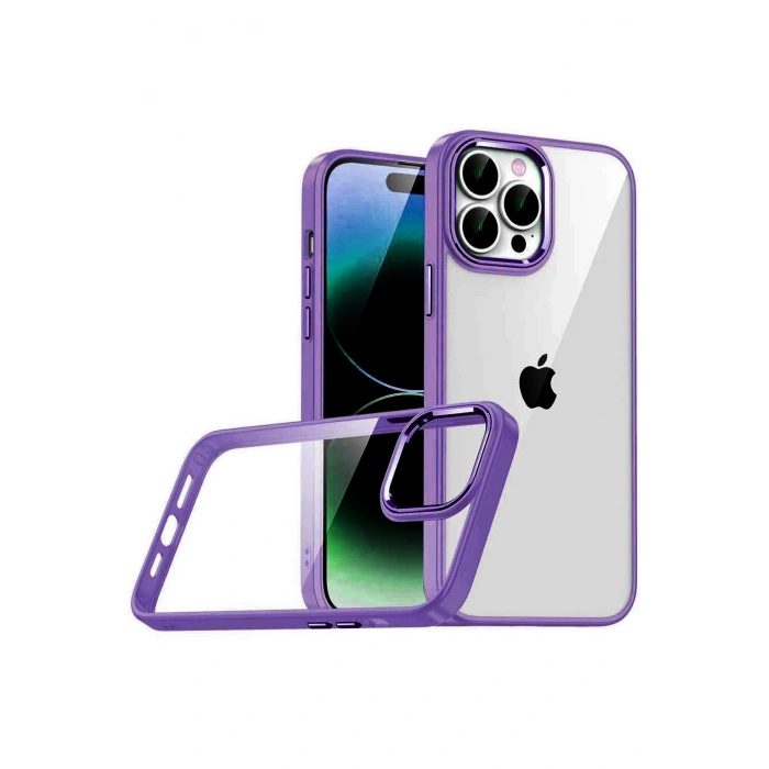Durukar®   iPhone 15 Pro Max  Lensli Silikon - Mor