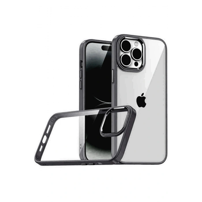 Durukar®   iPhone 15 Pro Max  Lensli Silikon - Siyah