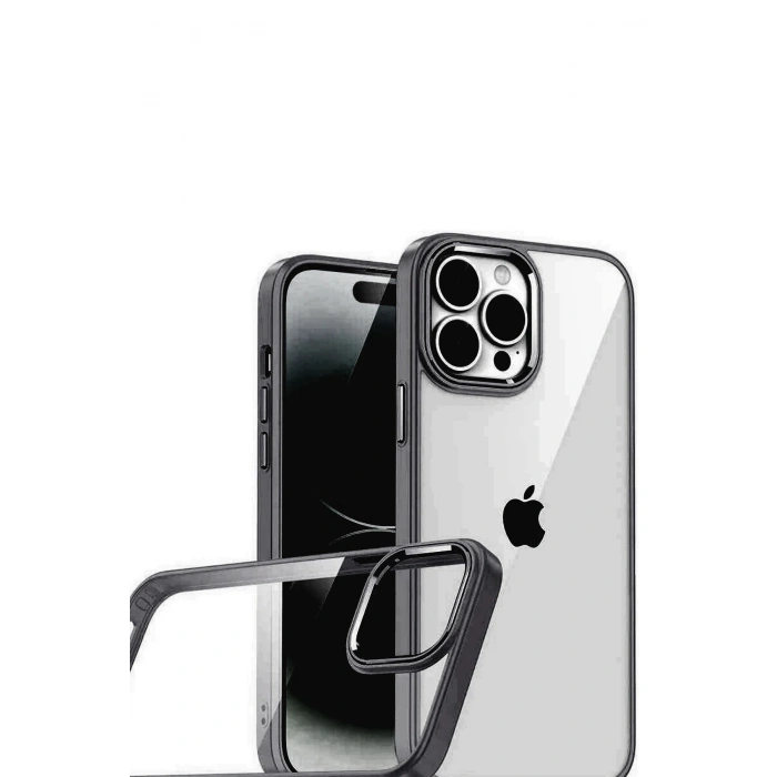 Durukar®   iPhone 15 Pro Max  Lensli Silikon - Siyah