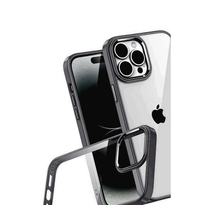 Durukar®   iPhone 15 Pro Max  Lensli Silikon - Siyah