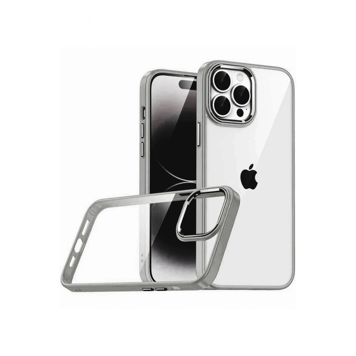 Durukar®   iPhone 15 Pro Max  Lensli Silikon - Titan Gri