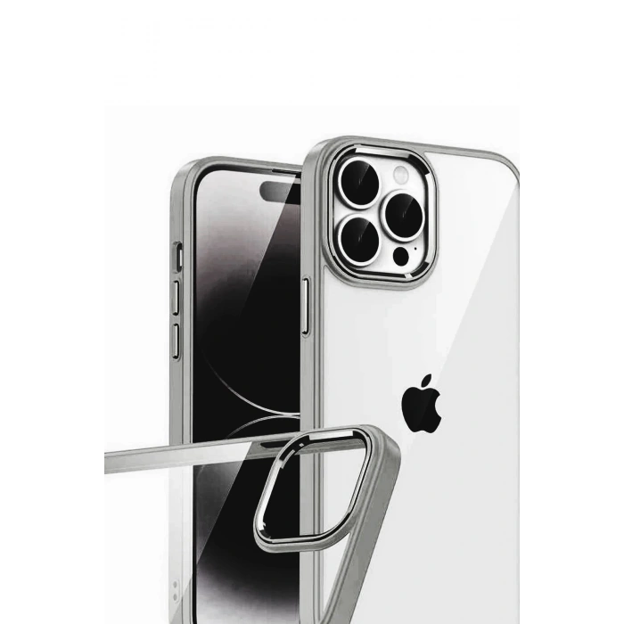 Durukar®   iPhone 15 Pro Max  Lensli Silikon - Titan Gri