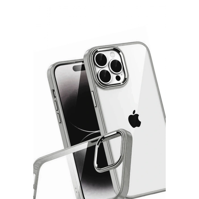 Durukar®   iPhone 15 Pro Max  Lensli Silikon - Titan Gri