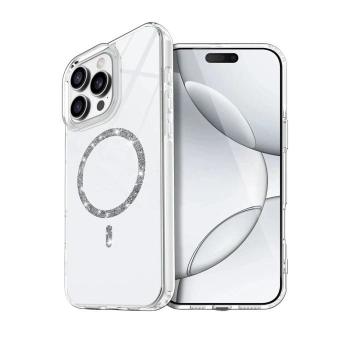 Durukar® iPhone 15 Pro Max Live Diamond Magsafe Cover - Transparent
