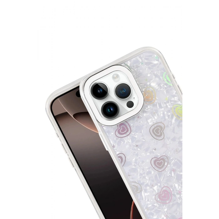 Durukar®   iPhone 15 Pro Max Lumi Desenli Kapak - Beyaz
