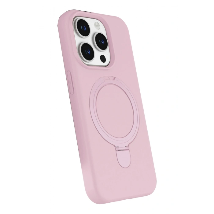 Durukar®   iPhone 15 Pro Max Regal Magsafe Standlı Kapak - Açık Pembe