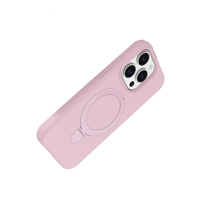 Durukar®   iPhone 15 Pro Max Regal Magsafe Standlı Kapak - Açık Pembe