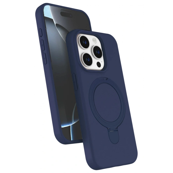 Durukar®   iPhone 15 Pro Max Regal Magsafe Standlı Kapak - Lacivert