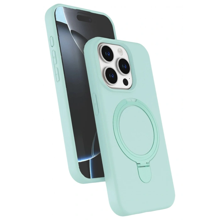 Durukar®   iPhone 15 Pro Max Regal Magsafe Standlı Kapak - Su Yeşili