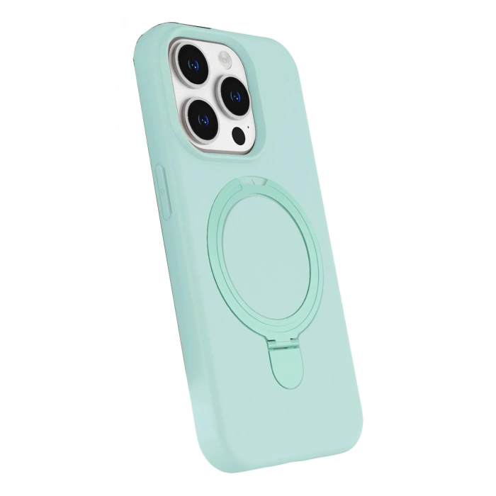 Durukar®   iPhone 15 Pro Max Regal Magsafe Standlı Kapak - Su Yeşili