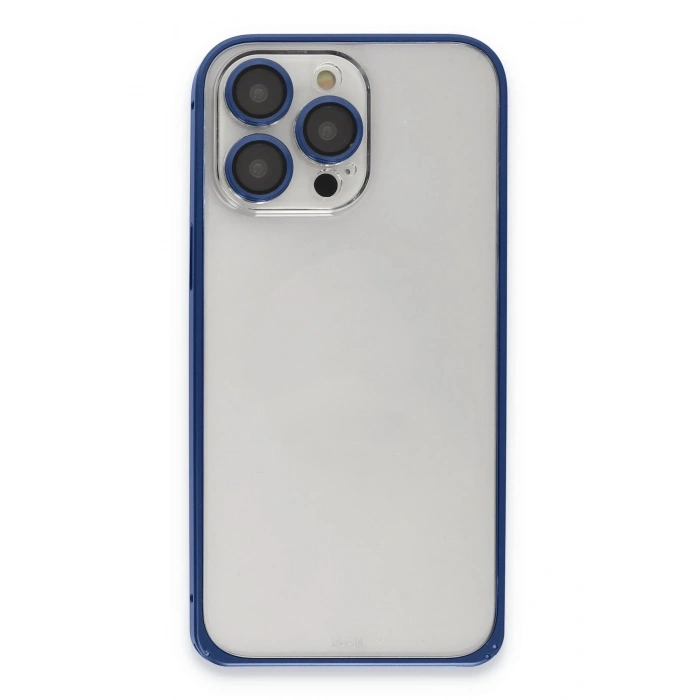 Durukar®  iPhone 15 Pro Metal Bumper Mat Kapak - Lacivert