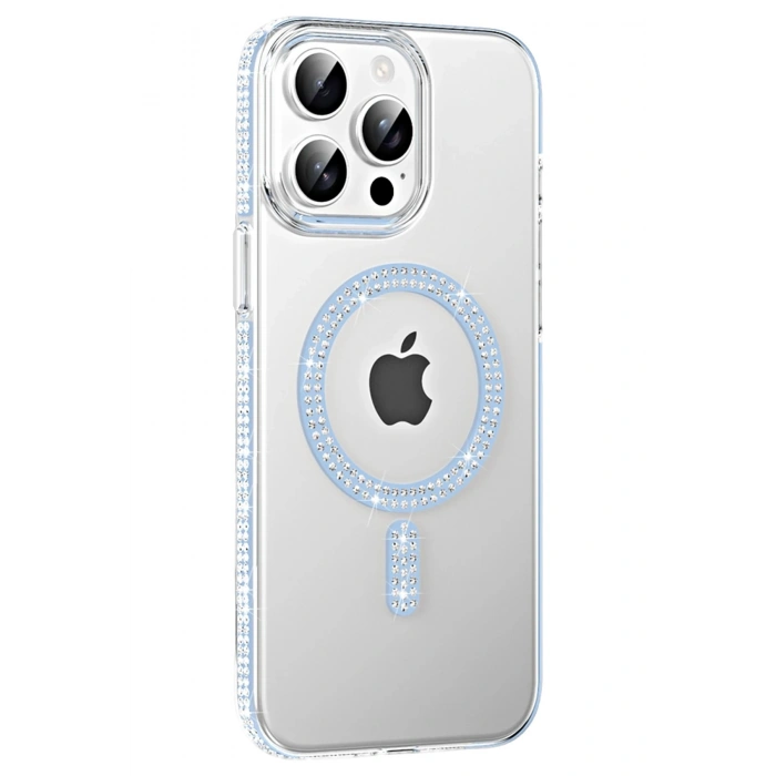 Durukar® iPhone 15 Pro Move taşlı Magsafe Case - Blue