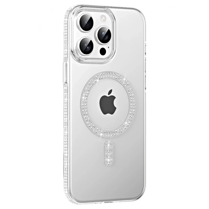 Durukar® iPhone 15 Pro Move Sequin Magsafe Cover - Natural Grey
