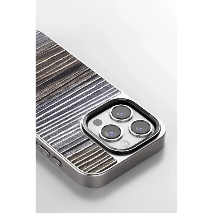 Durukar®  iPhone 15 Pro Wave Kapak - Koyu Kahve