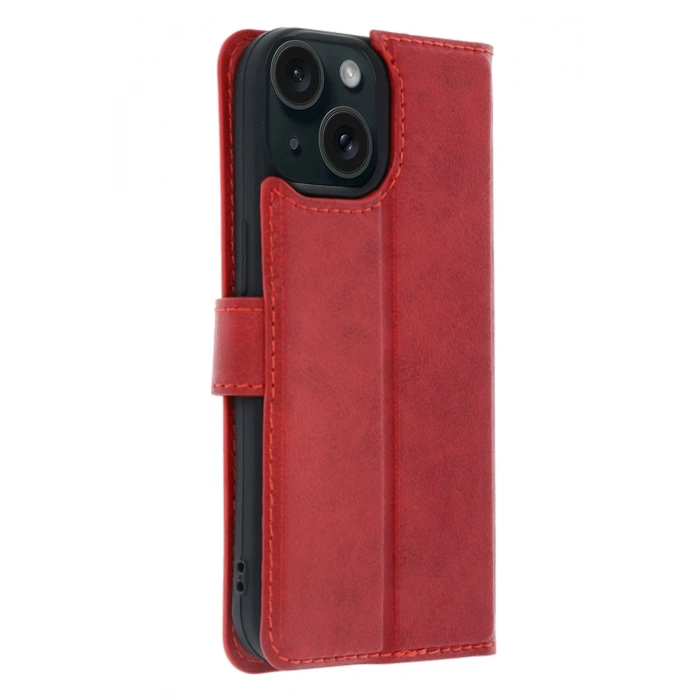 Durukar® iPhone 15 Trend S Plus Flip Case - Red