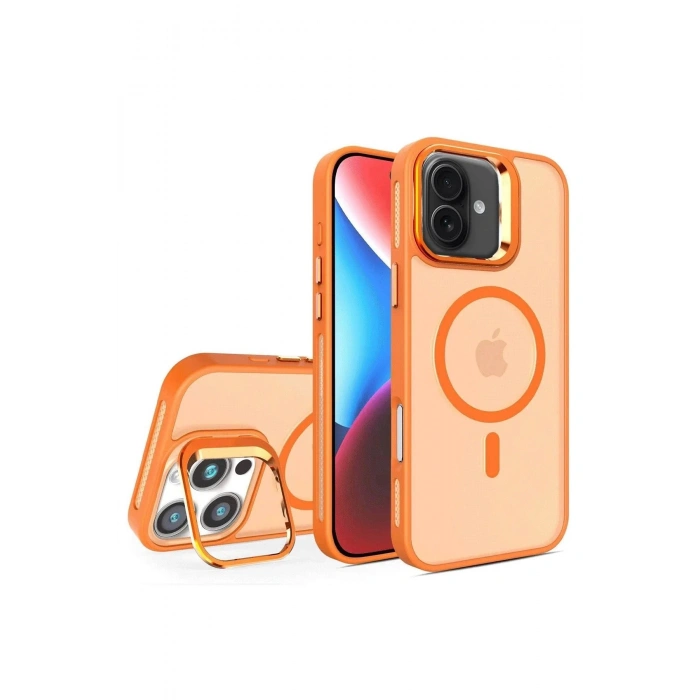 Durukar®  iPhone 16 Flet Lens Magsafe Kapak - Turuncu
