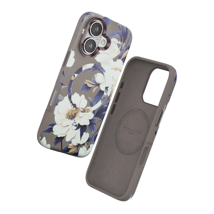 Durukar®  iPhone 16 Flower Series Magsafe Kapak - Gri