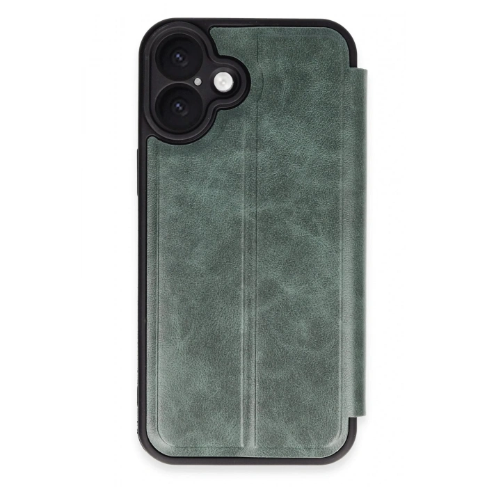 Durukar®  iPhone 16 Kılıf Flip Cover - Koyu Yeşil