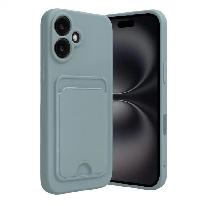 Durukar®  iPhone 16 Kılıf Kelvin Kartvizitli Silikon - Açık Yeşil