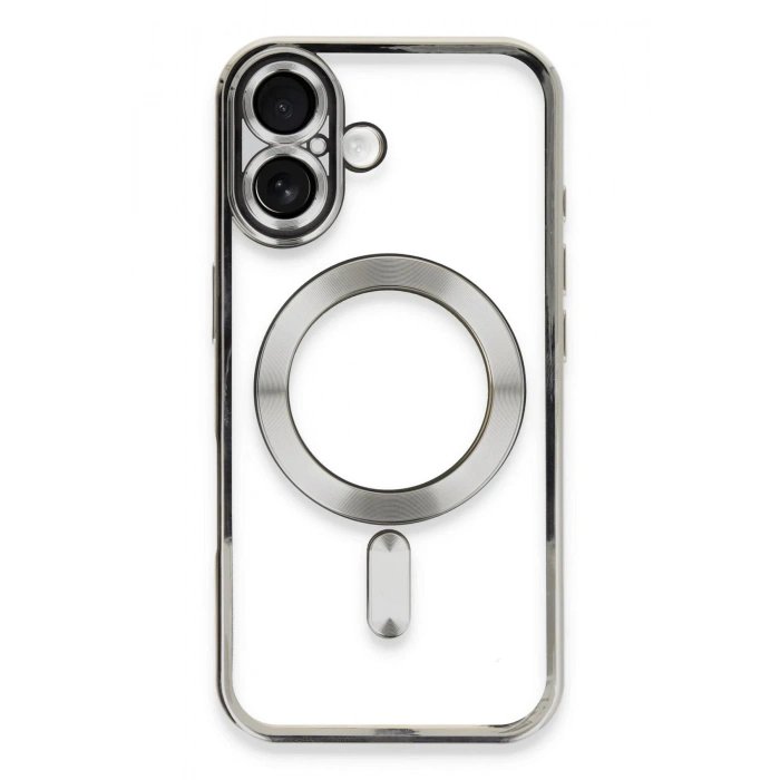 Durukar®  iPhone 16 Kılıf Kross Magneticsafe Kapak - Gümüş