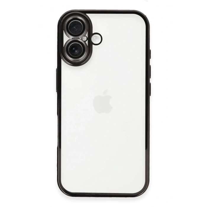 Durukar®  iPhone 16 Kılıf  Lensli Silikon - Siyah