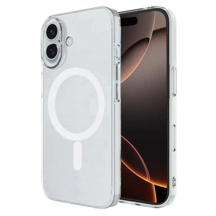 Durukar®   iPhone 16 Kılıf Magneticsafe Şeffaf Silikon - Şeffaf