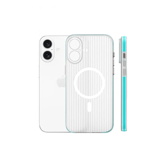 Durukar®  iPhone 16 Line Magsafe Kapak - Mavi