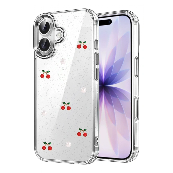 Durukar®   iPhone 16 Plus Fiyonk Desenli Kapak - Desen 9