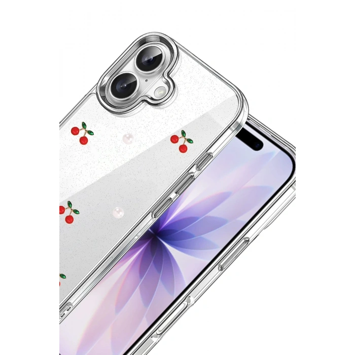Durukar®   iPhone 16 Plus Fiyonk Desenli Kapak - Desen 9