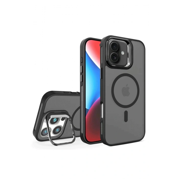 Durukar®  iPhone 16 Plus Flet Lens Magsafe Kapak - Siyah