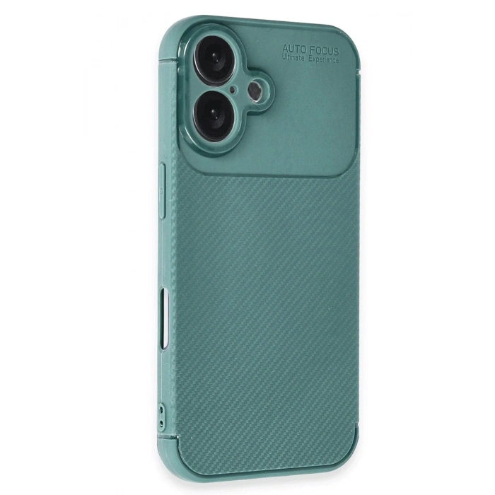 Durukar®  iPhone 16 Plus Kılıf Auto Focus Karbon Kapak - Koyu Yeşil