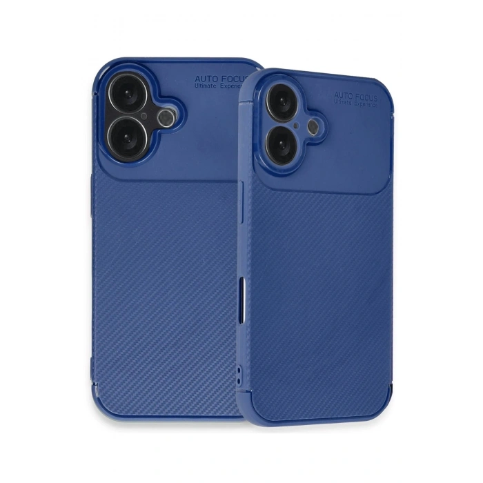 Durukar®  iPhone 16 Plus Kılıf Auto Focus Karbon Kapak - Lacivert