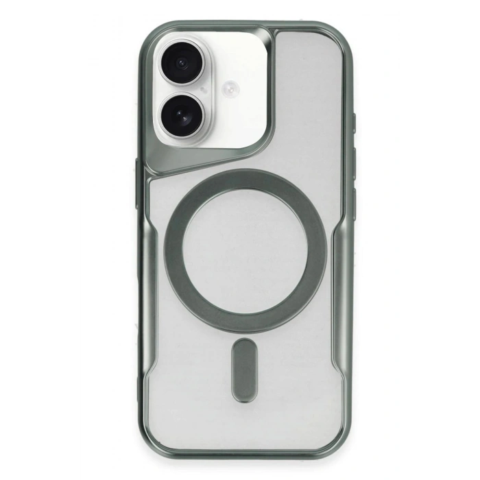 Durukar®  iPhone 16 Plus Kılıf Boyi Magsafe Silikon Kapak - Yeşil