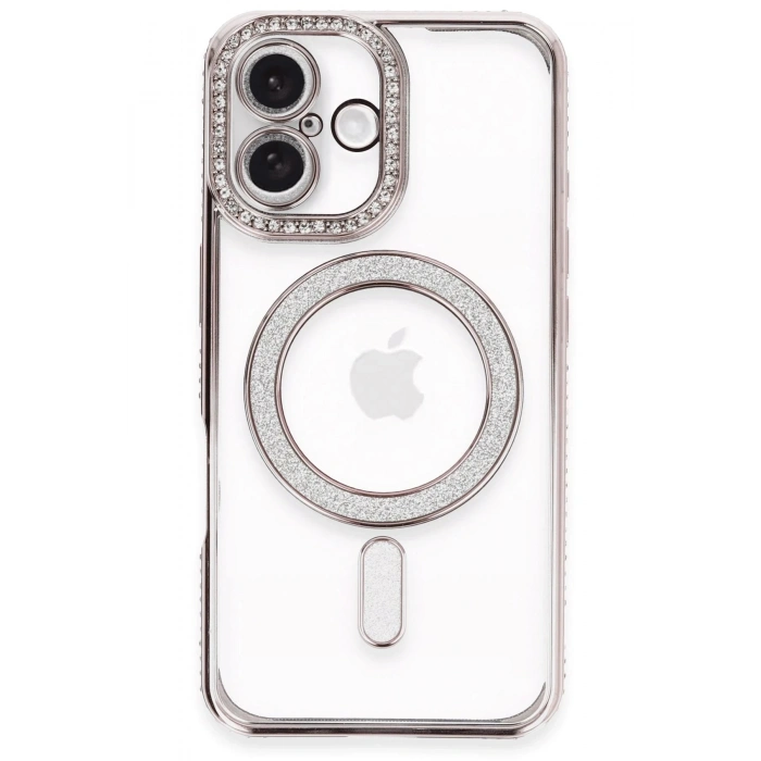 Durukar®  iPhone 16 Plus Kılıf Joke Simli Magneticsafe Kılıf - Pembe