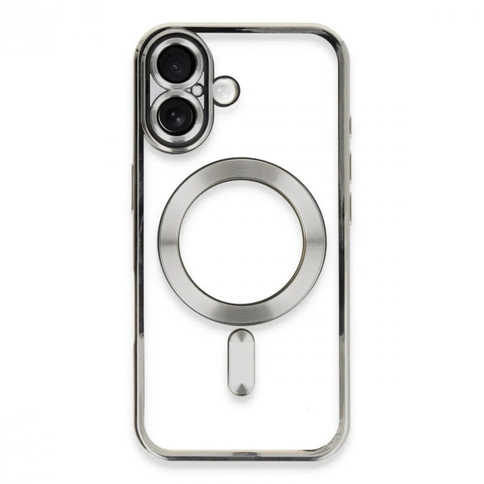 Durukar®  iPhone 16 Plus Kılıf Kross Magneticsafe Kapak - Gümüş