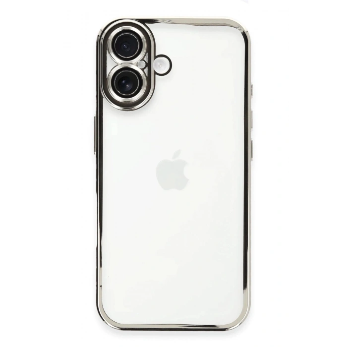 Durukar®  iPhone 16 Plus Kılıf  Lensli Silikon - Gümüş