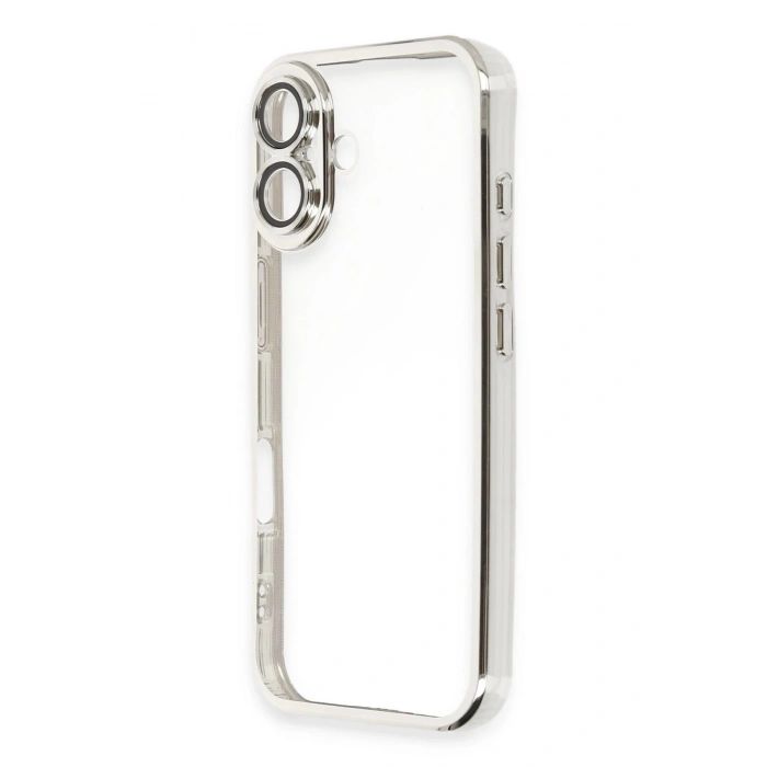 Durukar®  iPhone 16 Plus Kılıf  Lensli Silikon - Gümüş