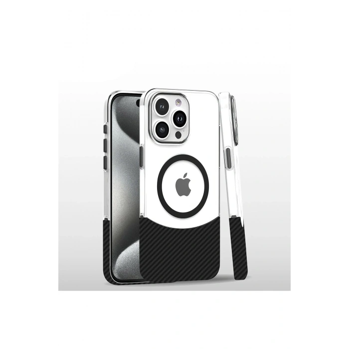 Durukar®  iPhone 16 Pro Carbon Puzzle Magsafe Kapak - Siyah-2