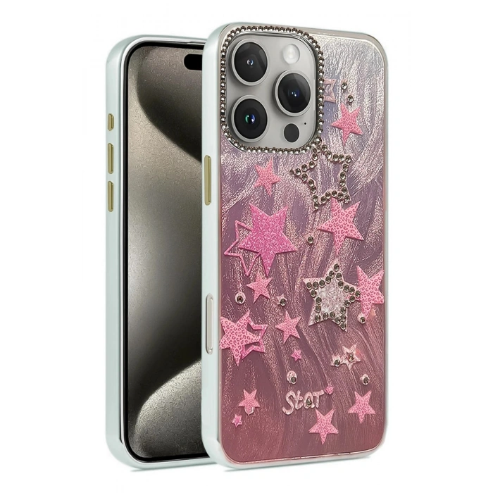 Durukar®  iPhone 16 Pro Kılıf Blade Aynalı Desenli Kapak - Desen 7